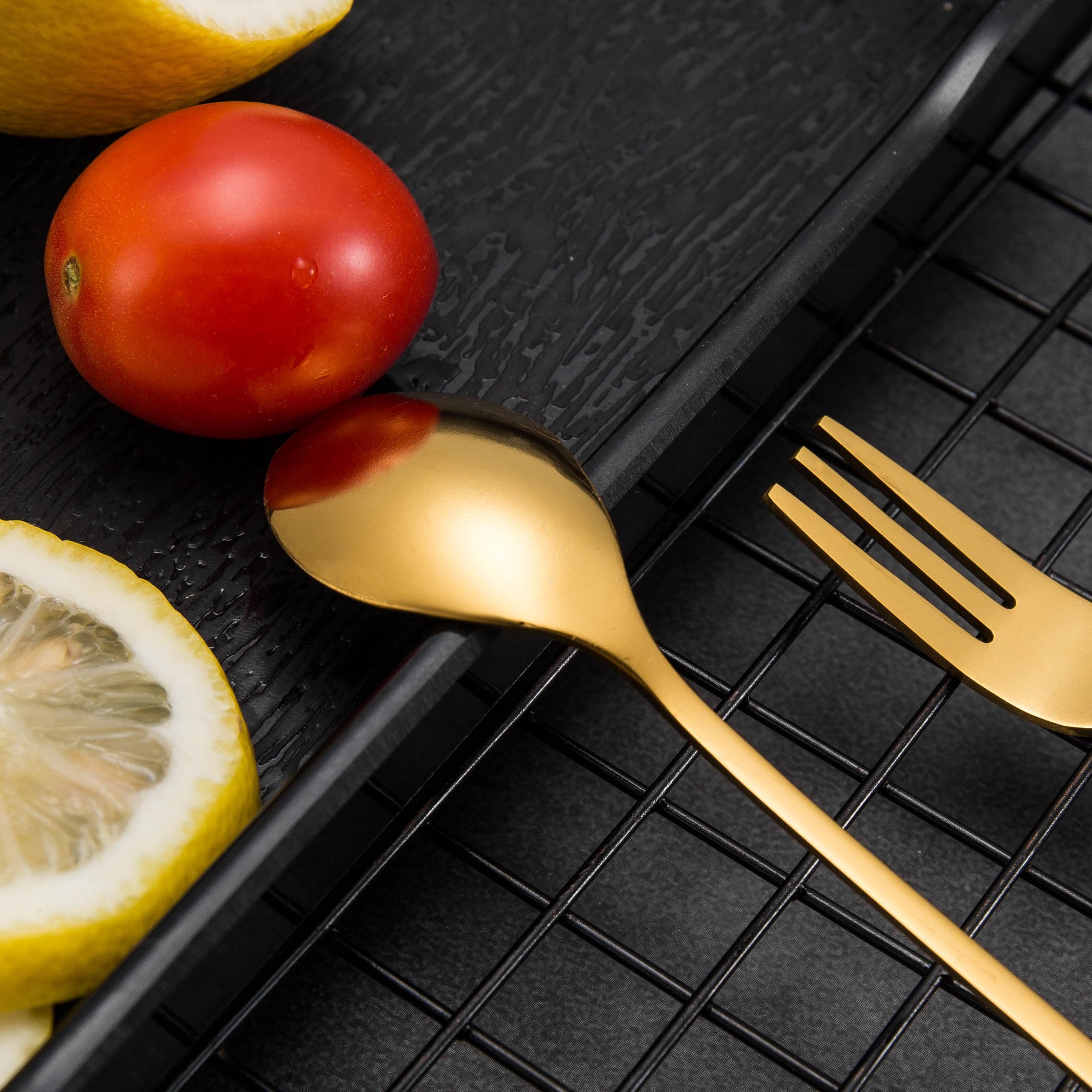8 Spoons + 8 Forks Cute Leaf Design Stainless Steel Fruit Dessert Spoon Fork Set (BPA Free, No FDA Certificate) - Gold 8 Spoons + 8 Forks Cute Leaf Design Stainless Steel Fruit Dessert Spoon Fork Set (BPA Free, No FDA Certificate) - Gold